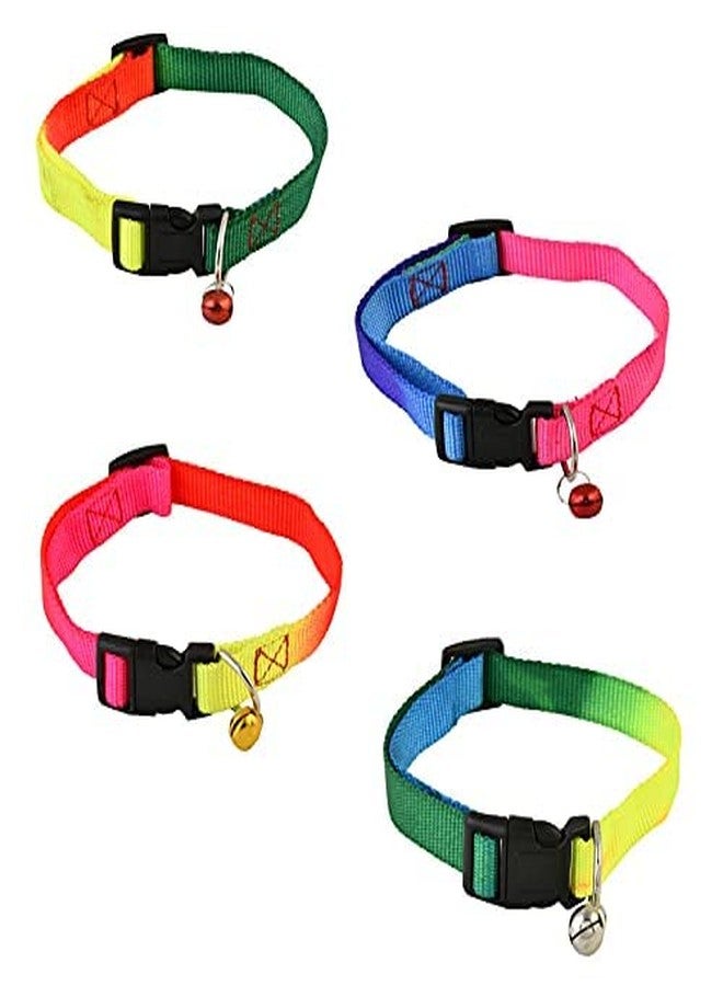 Pups&Pets طوق نايلون بألوان قوس قزح من Pups&Pets مقاس 10 مم للكلاب والجراء والقطط والقطط الصغيرة والأرانب والحيوانات الصغيرة (عبوة من 4 قطع - ألوان قوس قزح) - Image 1